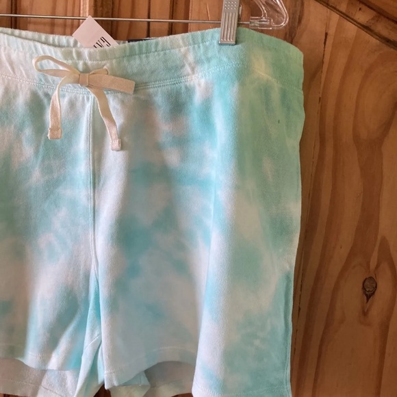 Women's Gap Tie-Dye green white pull on sweatshorts shorts size XL - NWT - Picture 3 of 10